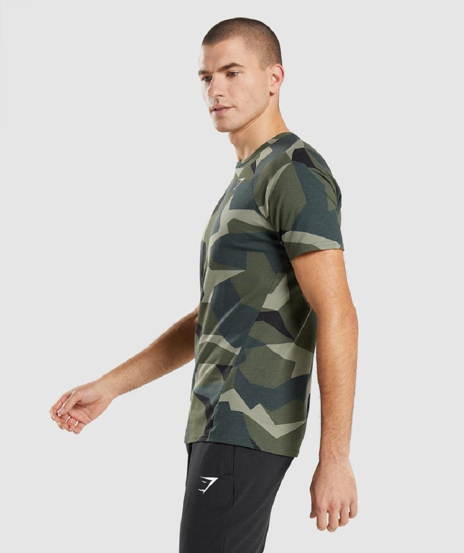 T Shirts Gymshark Critical Hombre Verde | CO 3434HAP